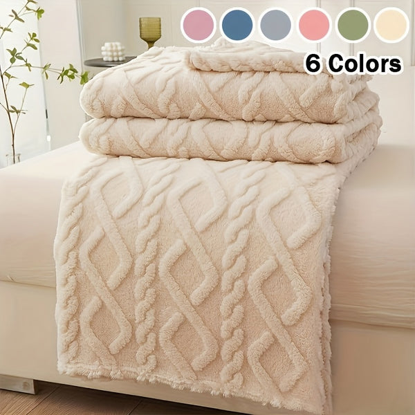 UltraSoft Cozy Lamb Fleece Blanket  Diamond Stitch